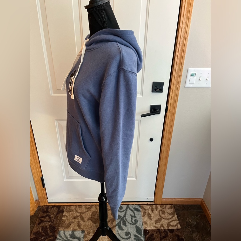New women’s Life Is Good Disney Mickey Mouse blue pull over hoodie. Size small - Picture 4 of 15